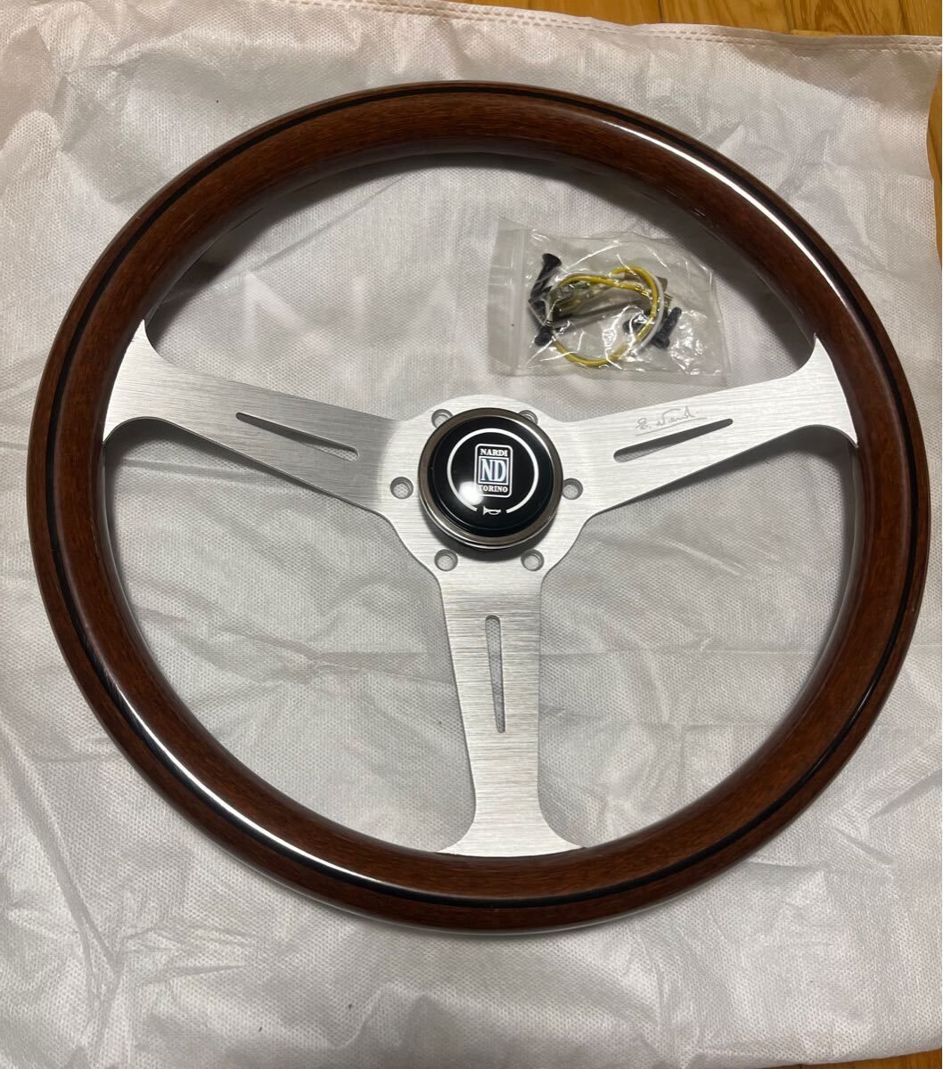 NARDI ナルディ ステアリング クラシック ウッド調 シルバー 350mm 社外 汎用 ドリフト 旧車 レトロ ナルクラ