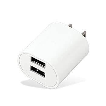  ホワイトナッツ USB充電器 2ポート 急速充電 PSE認証 楕円型 MF-05002400 最大出力 2.4A 2台 2口 USBポート AC アダプター コンセント ホワイト