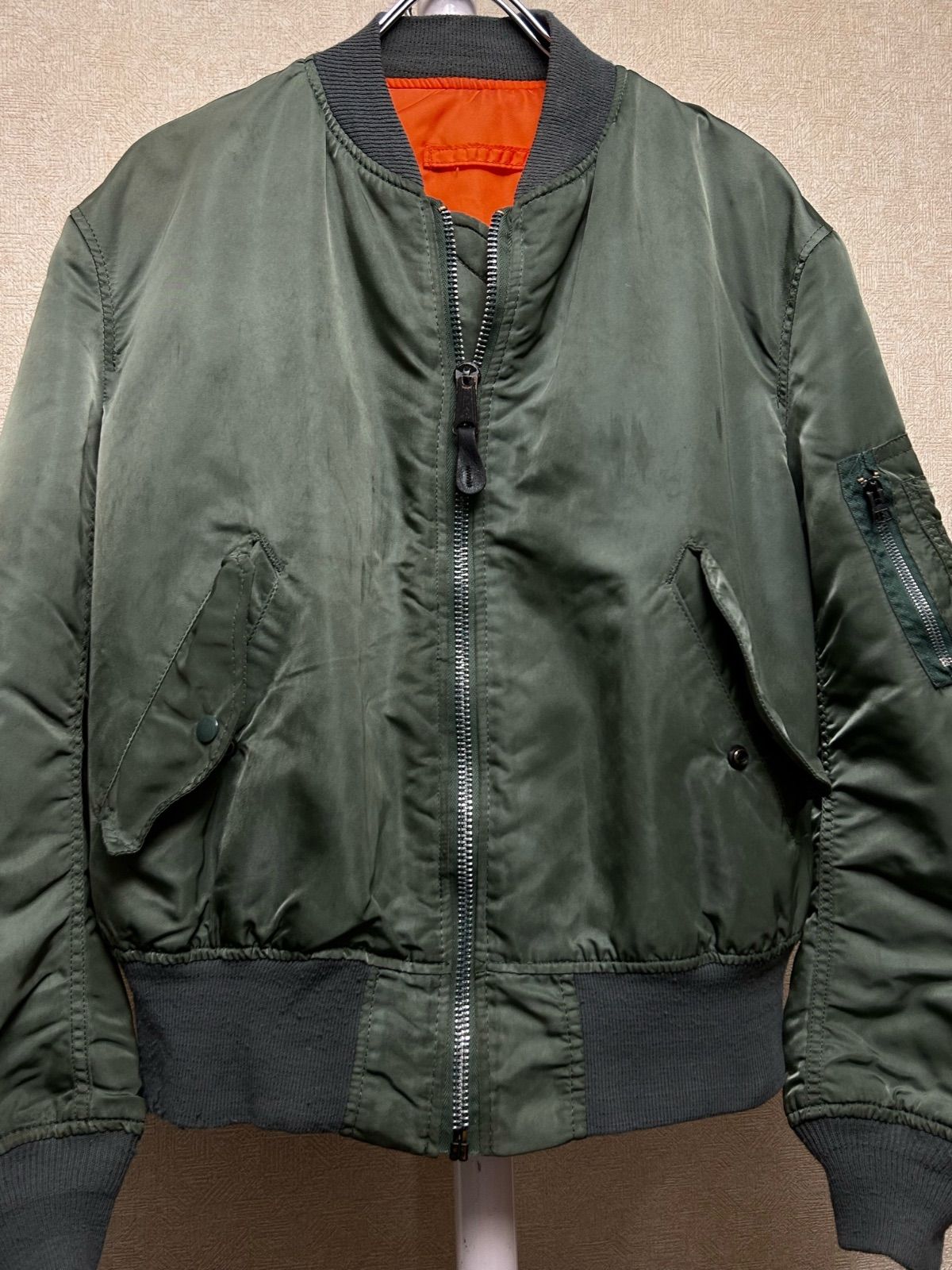 期名門ALPHA社MA-1フライトJKTテッパンOLIVE