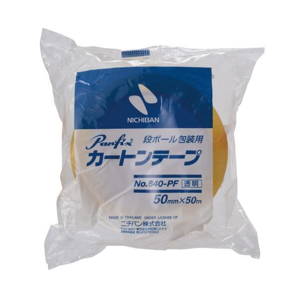 まとめ ニチバン カートンテープNo.640-PF 50mm×50m 透明 640PF-50 1巻 ×30セット