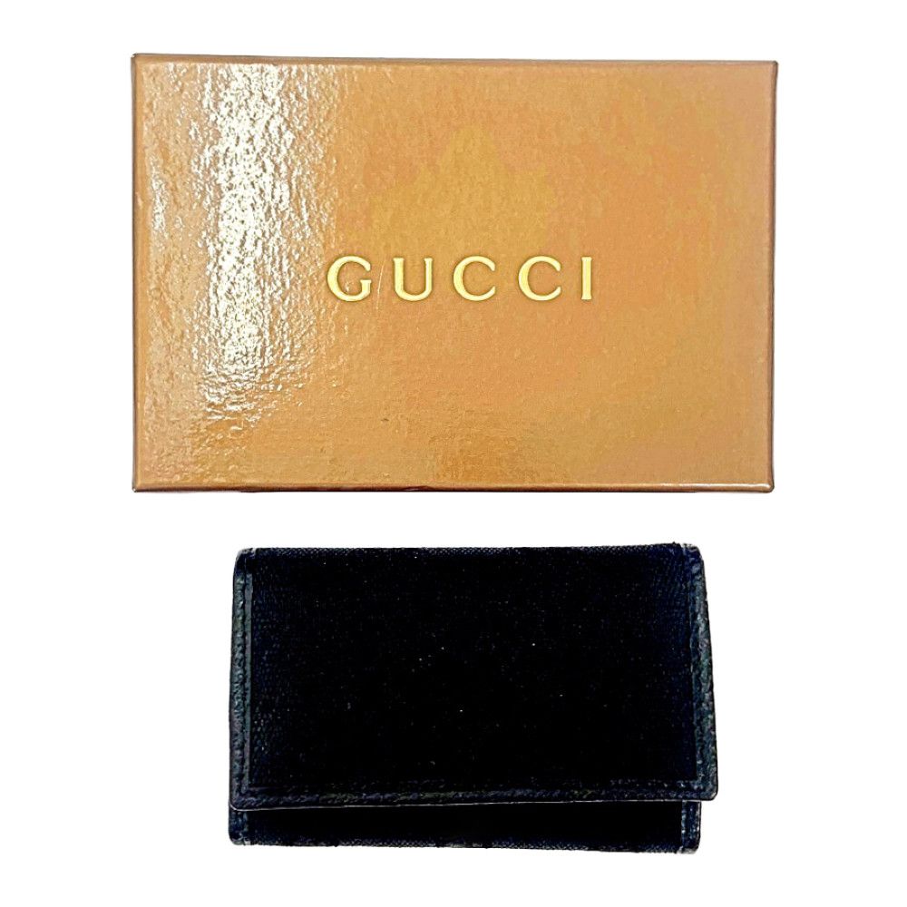 中古】【箱付き】 GUCCI グッチ 04564・0416 GGキャンバス レザー 6連