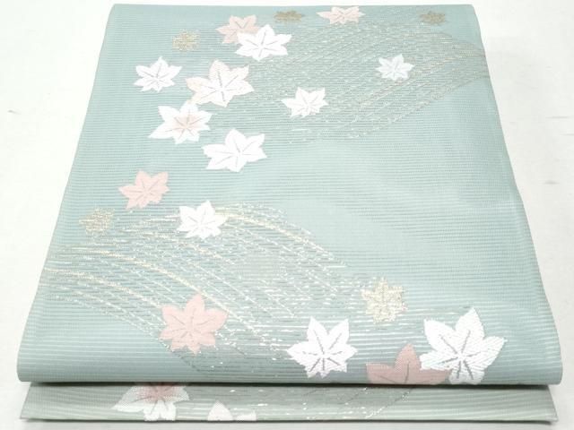 平和屋着物＊夏物 六通柄袋帯 楓 金糸 正絹 CAAW7008fb