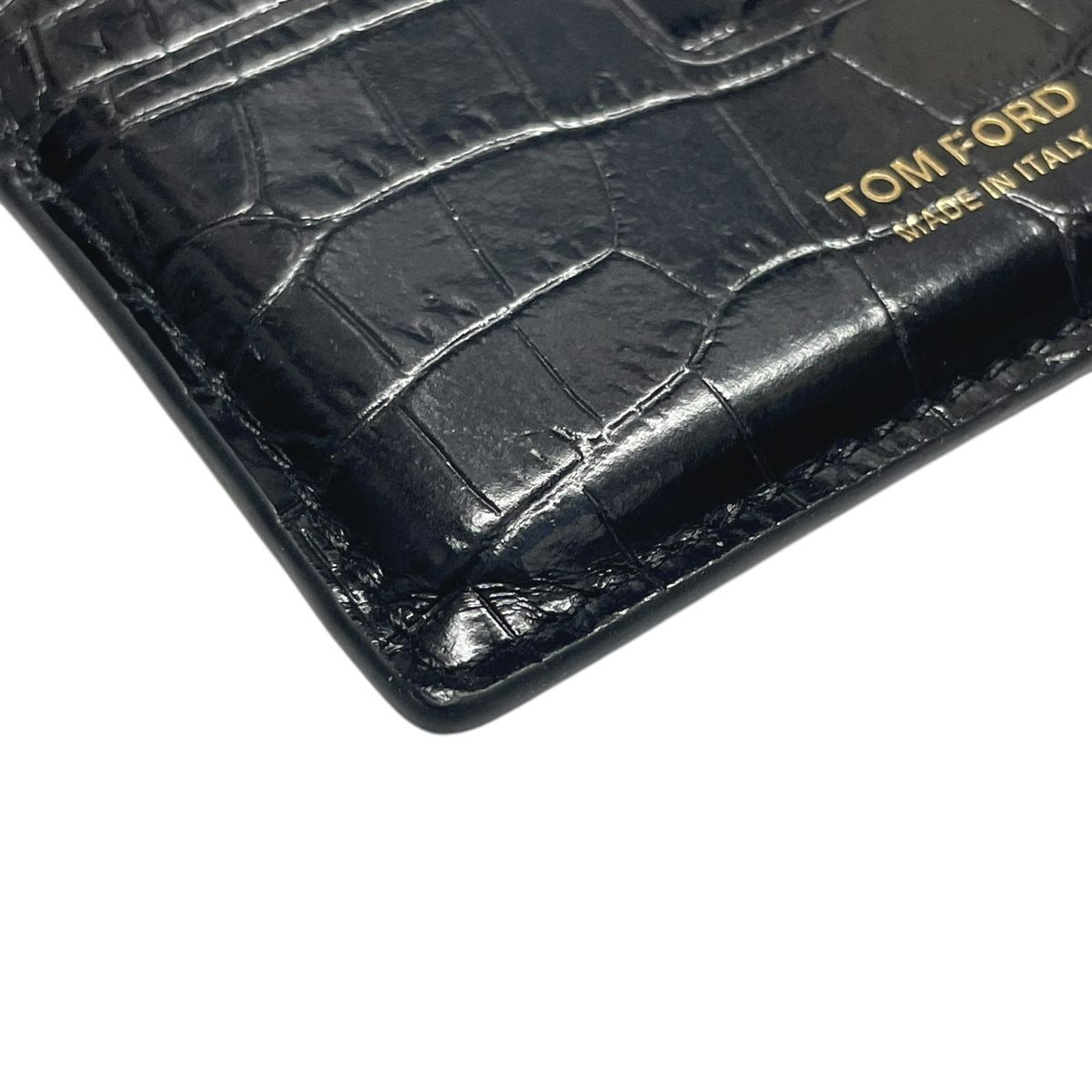 中古】 TOM FORD トムフォード カードホルダー クロコ型押し