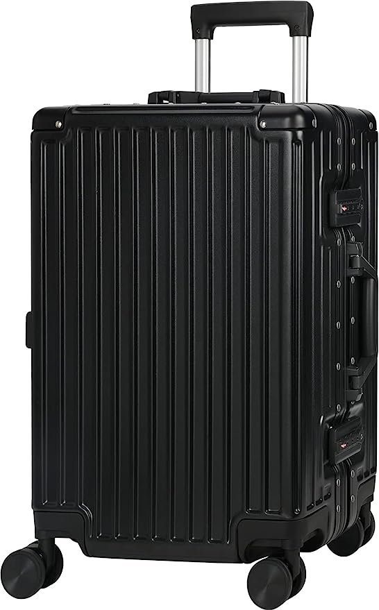 ブラック [AnyZip] スーツケース キャリーバッグ キャリーケース 機内持込 超軽量 静音 ダブルキャスター 耐衝撃 360度回転 TSAロック搭載  フレームタイプ 旅行 ビジネス 出張 (S サイズ(38L/機内持込),ブラック) AZ ::23153