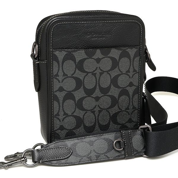 コーチ サリバン クロスボディ シグネチャー キャンバス CC009 QBMI5 ブラック ショルダーバッグ メンズ COACH