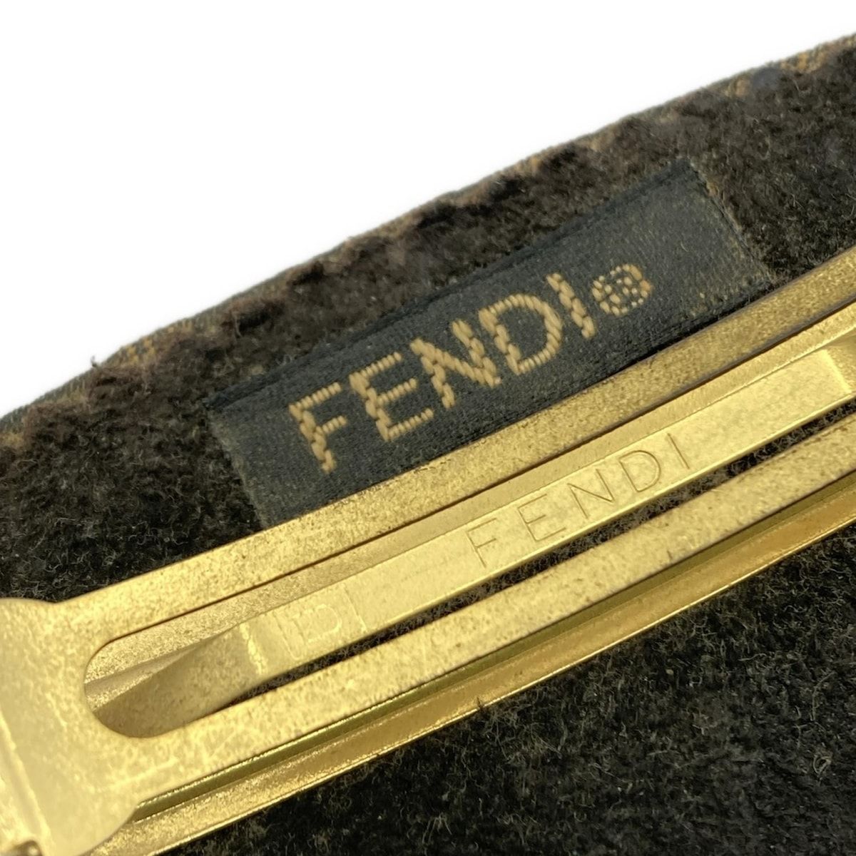 美品　FENDI ブラウン　バレッタ FENDI(フェンディ) バレッタ美品 - ダークブラウン×ライト