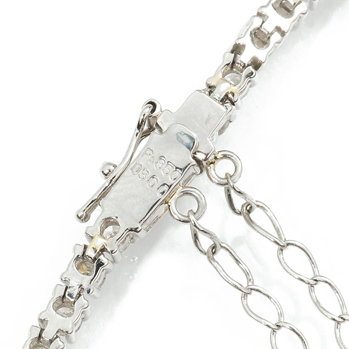 プラチナ850 ダイヤ0.1CT ステーションブレスレット　ジュエリーマキ ダイヤモンド 3.00ct プラチナ Pt850 テニスブレスレット 中古