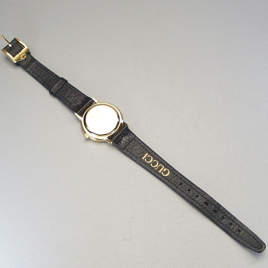 GUCCI】 グッチ GP/革 QZ 革ベルト ローマ数字 レディース腕時計