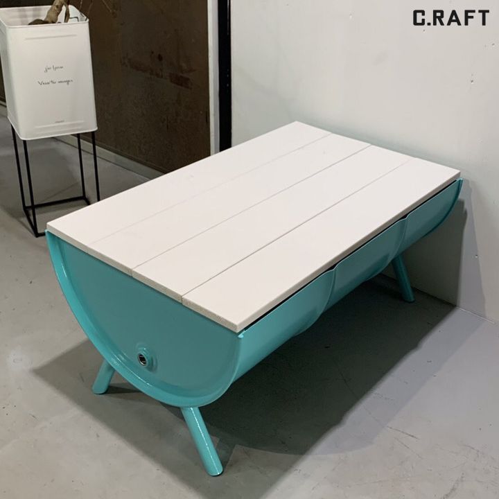天板ウッド仕様 ドラム缶リメイク テーブル アメリカン インダストリアル