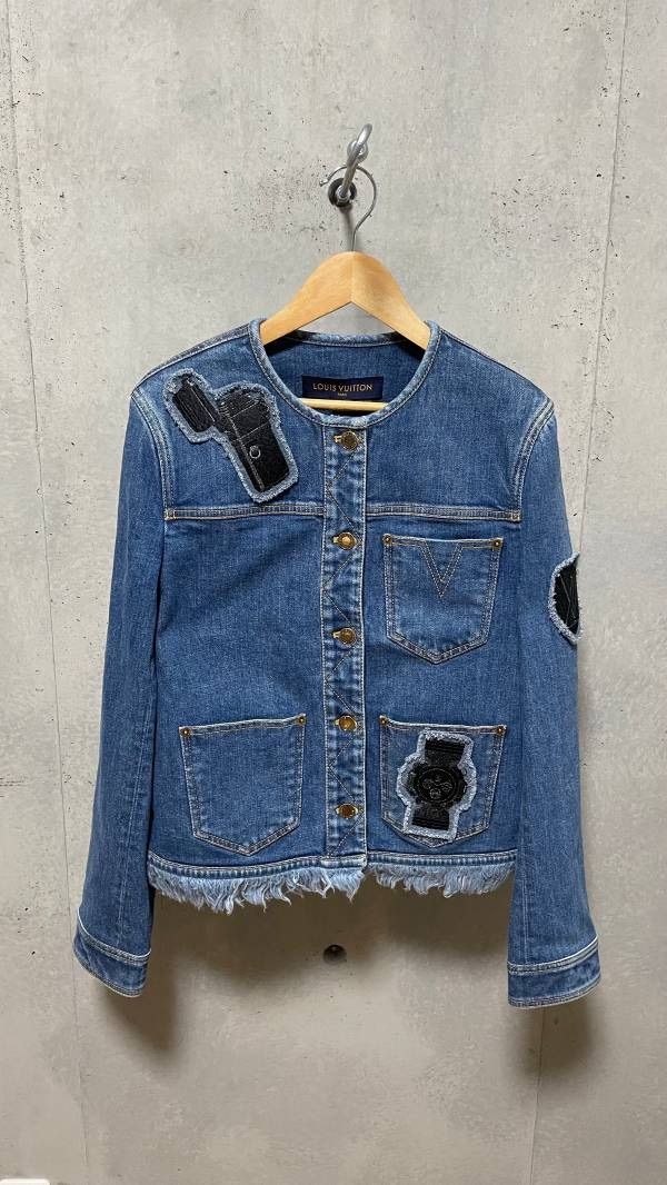 人気モデル✨ルイヴィトン　ノーカラーデニムジャケット 人気モデル✨ルイヴィトン ノーカラーデニムジャケット 楽天市場