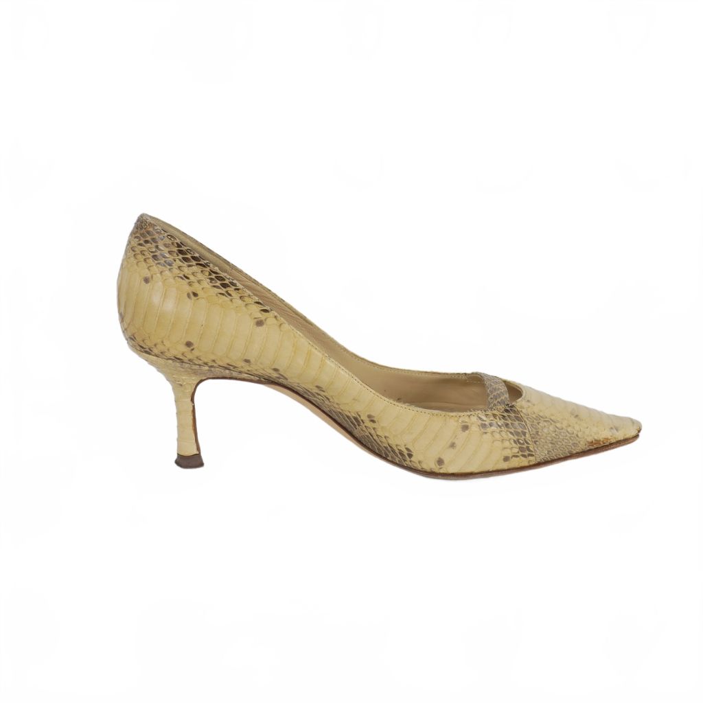 ジミーチュウ JIMMY CHOO WATERSNASKE MATURAL ヒール パイソン