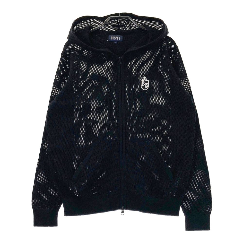 サイズ 1 PEARLY GATES パーリーゲイツ メッシュ 長袖ニットジャケット ブラック系 240101533506 ゴルフウェア レディース ストスト