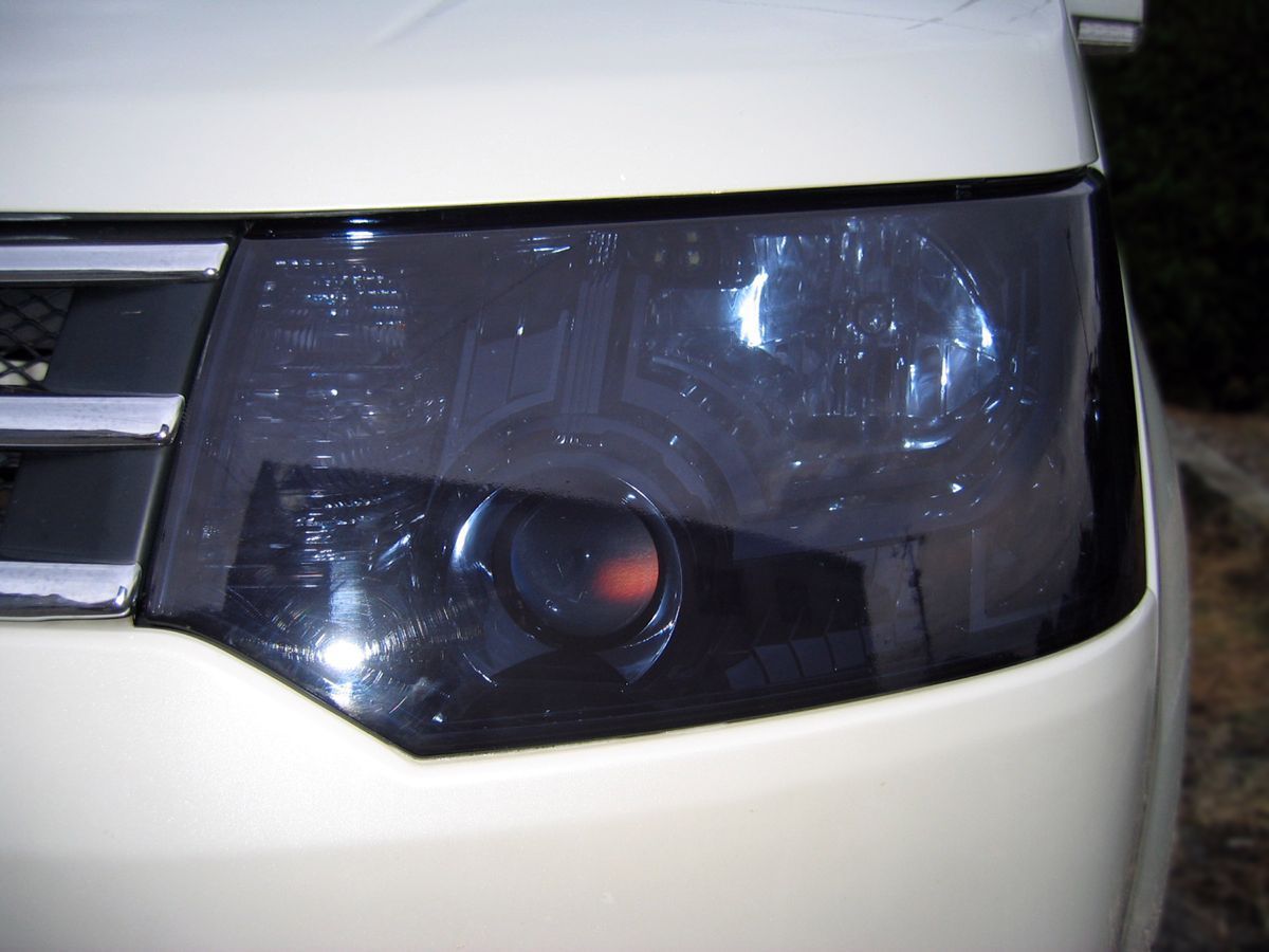 Tint+ 再利用できる デリカD:5 ヘッドライト スモークフィルム D5 ローデスト CV1W/CV2W/CV4W/CV5W系 三菱 デリカ D:5 前期⁄後期 全年式 全グレード 純正ドレスアップヘッド