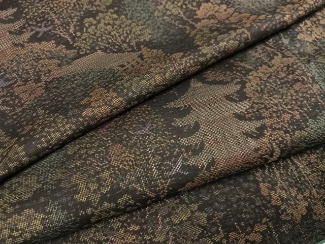 平和屋着物●本場大島紬　9マルキ　風景樹林文　正絹　逸品　AAAW0004ph 平和屋着物○本場大島紬 9マルキ 風景樹林文 正絹 逸品 AAAW0004ph