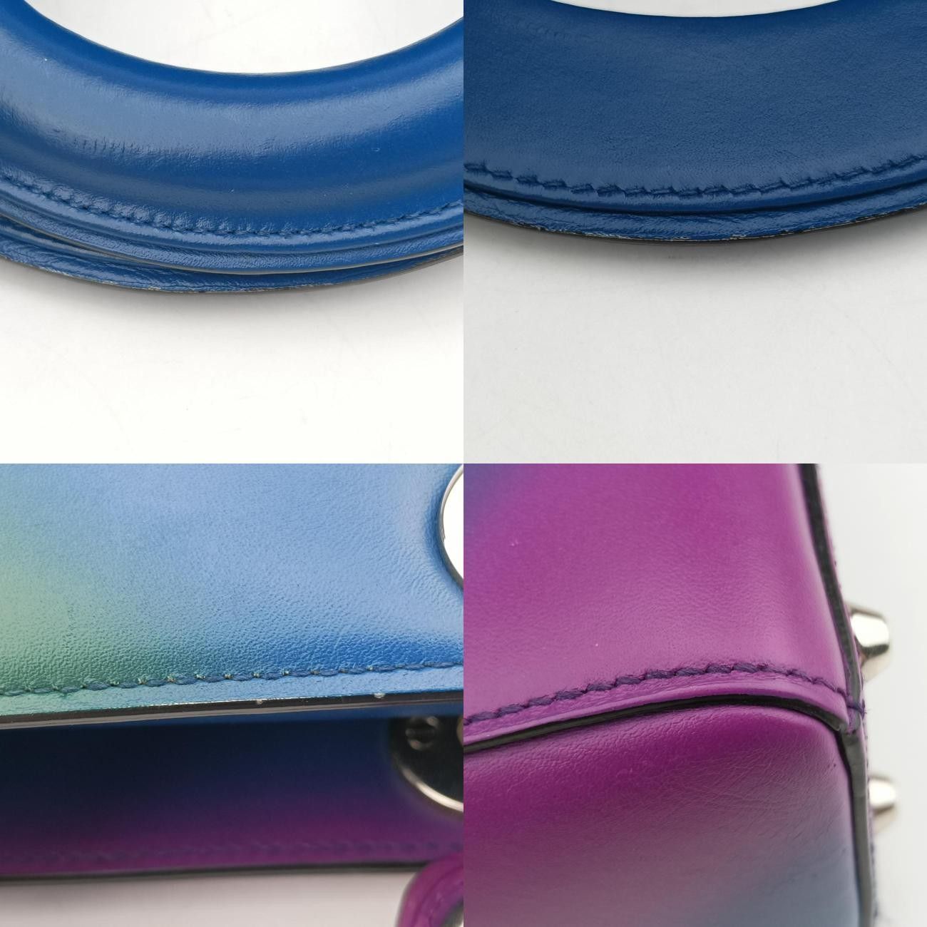 クリスチャンディオールChristian Diorレディディオールブルー×グリーン×パープルレザー04-MA-1113