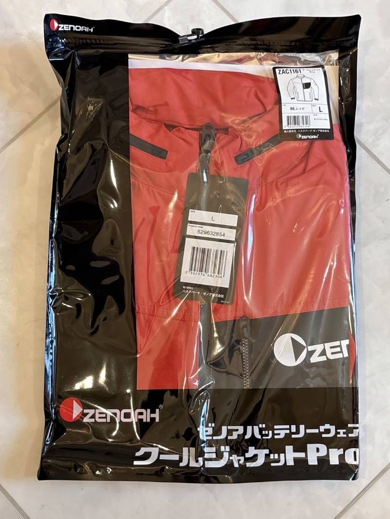 ゼノアバッテリーウェア クールジャケットPro ファンキット リチウムイオンバッテリー セット Lサイズ 赤