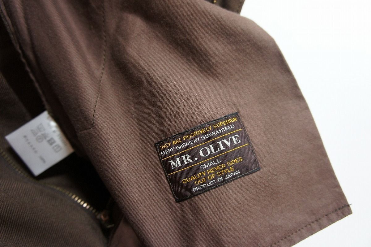 美品18SS MR.OLIVEミスターオリーブ RETORO POLYESTER TWILL -ONE PLEATS STA-PREST WIDE PANTS パンツ M-18103 茶704M★13