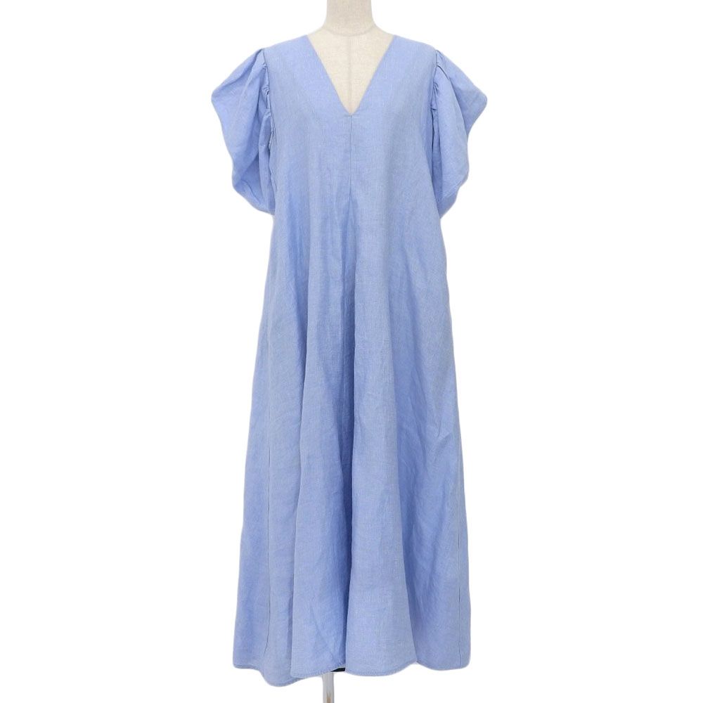 23SS MYLAN マイラン Volume Sleeve Maxi Dress ボリュームスリーブ リネン マキシドレス ワンピース MY23SS-OP006 F ブルー レディース 古着