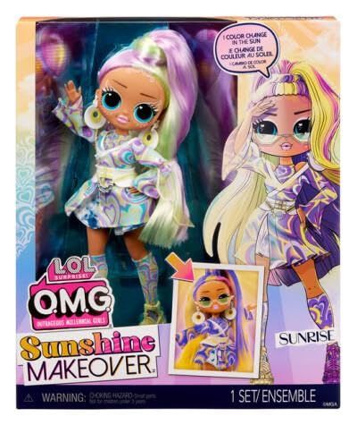 [LOVSAK] L.O.L. Surprise! LOL Surprise OMG Sunshine Makeover Fashion Doll - Sunrise - Incluye Características Que Cambian de Colo 