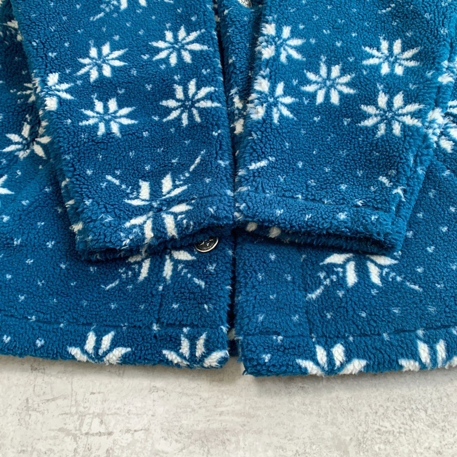 90s USA製 L.L.Bean Snow pattern Fleece Coat エルエルビーン