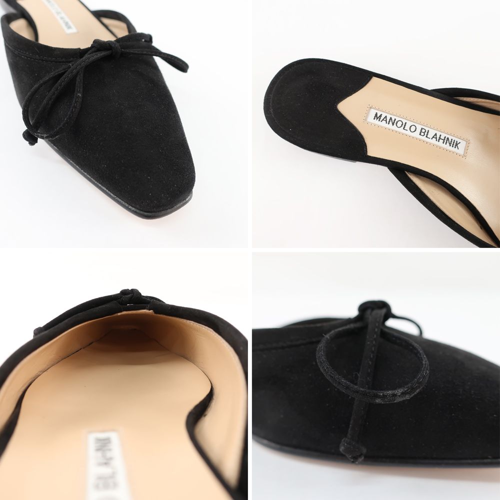 MANOLO BLAHNIK マノロブラニク バレリム レザー ミュール 天白】【MANOLO BLAHNIK】マノロブラニク バレリム スエード