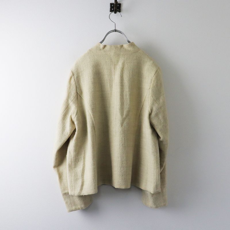 コットンハウスアヤ Cotton House Aya ウール ノーカラージャケット M 