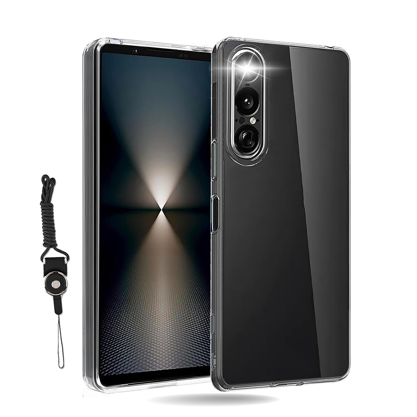 新着商品 For Xperia 1 VII ケース クリア 保護ケース カバー ソニーエクスペリア 1 VII スマホケース 透明 TPU ソフト 薄型 軽量 耐衝撃 全面保護 柔らかい すり傷防 耐水 ストラップホール付属 ネックストラップ付 携帯カバーX