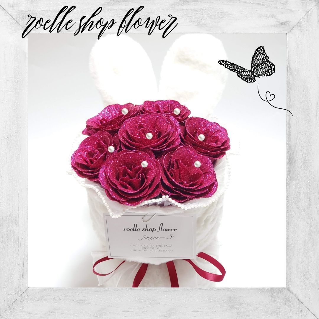 ワンホンブーケ グリッターローズ 赤 レッド 花束 グリッターローズの花束 33本 ワンホンブーケ専門店AlleyGiftの