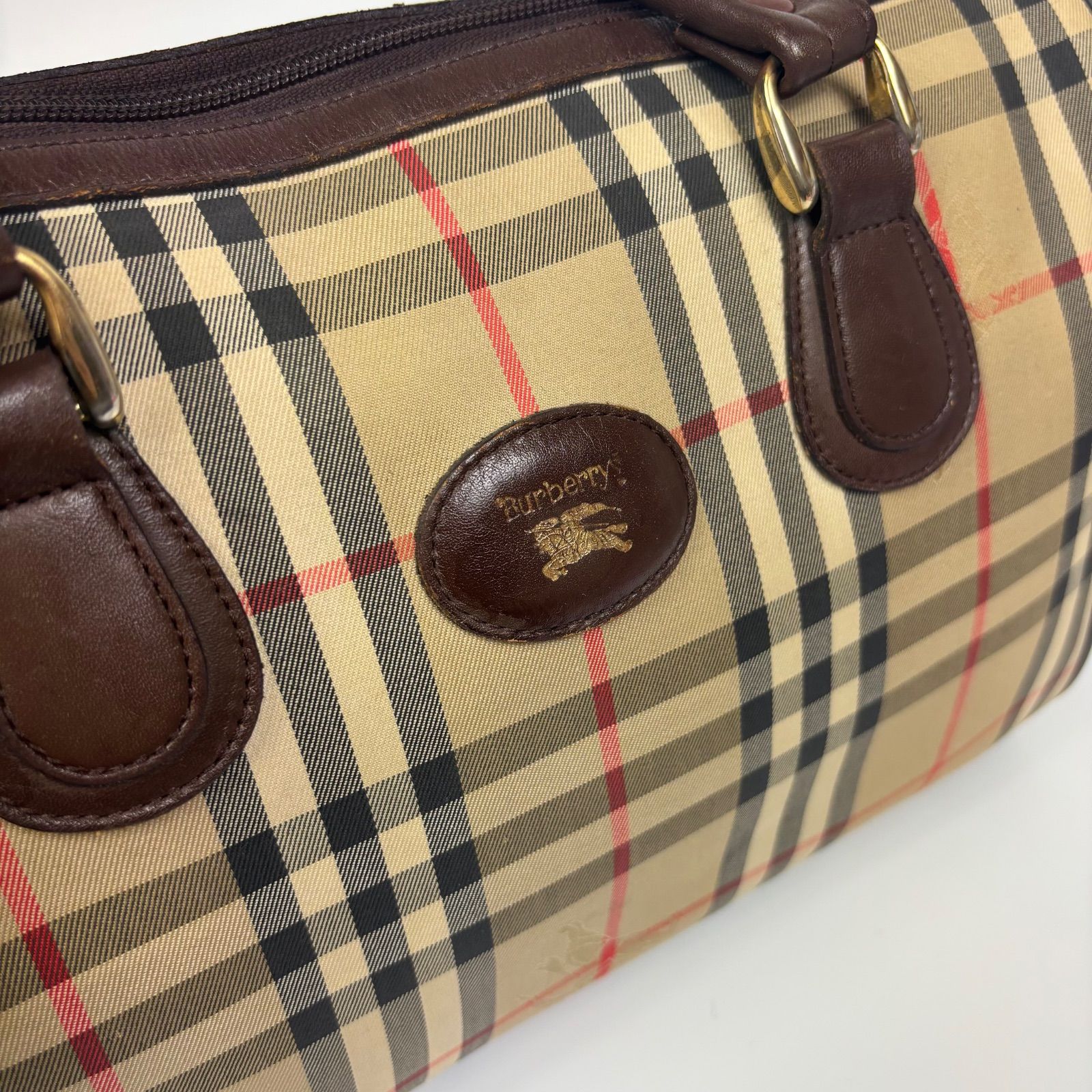BURBERRY バーバリー ヴィンテージ ボストンバッグ ハンドバッグ ノバ 