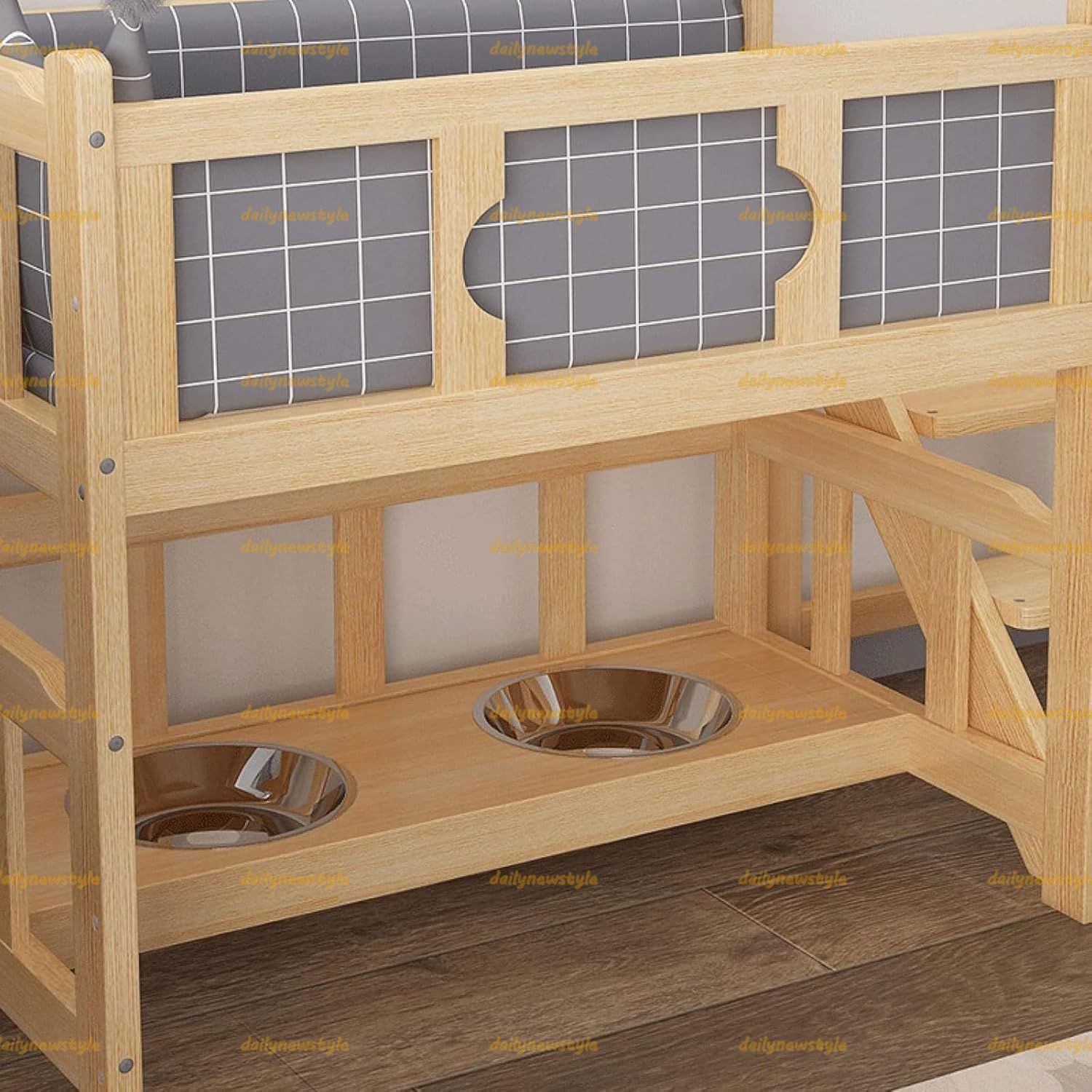 人気推薦◆ペットベッド 木製大型犬ベッドペットフィーダー屋内屋外小型中型犬小屋用の取り外し