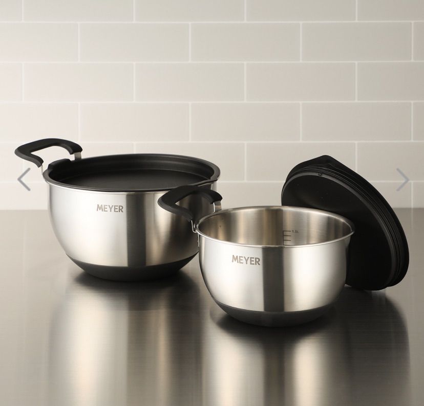 MEYERミキシングボウル蓋付き S&Mサイズセット ブラック MEYER