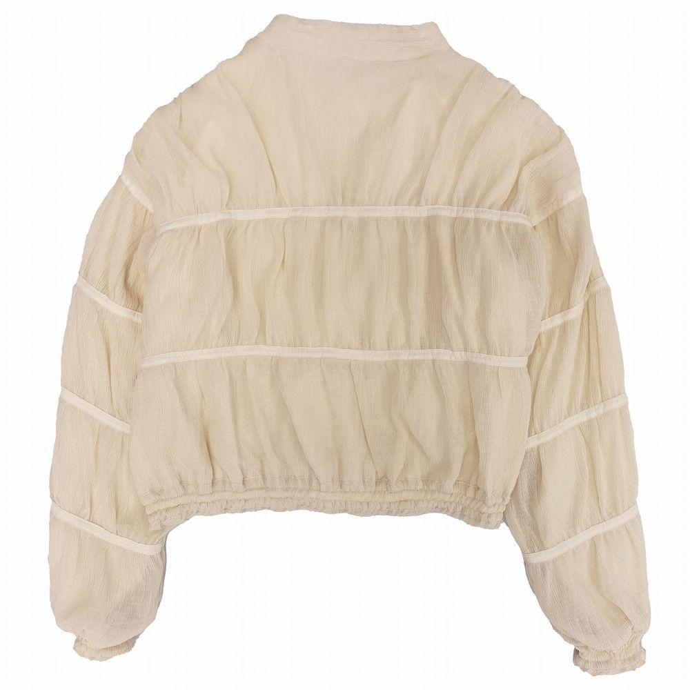 アメリヴィンテージ Ameri VINTAGE ミレイキリタニ 23SS プリーツメロンシャツ ブラウス 半袖 M ベージュ 02310480230 レディース Ameri（アメリ）の「SHIRRING PLEATS BLOUSE（シャツ/ブラウス