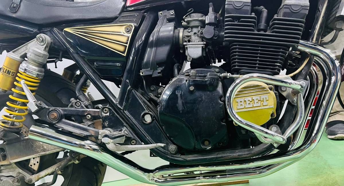 REDSTAGE 音の戦国 猪武者シリーズ XJR400 4HM 月光管 メッキ レッド