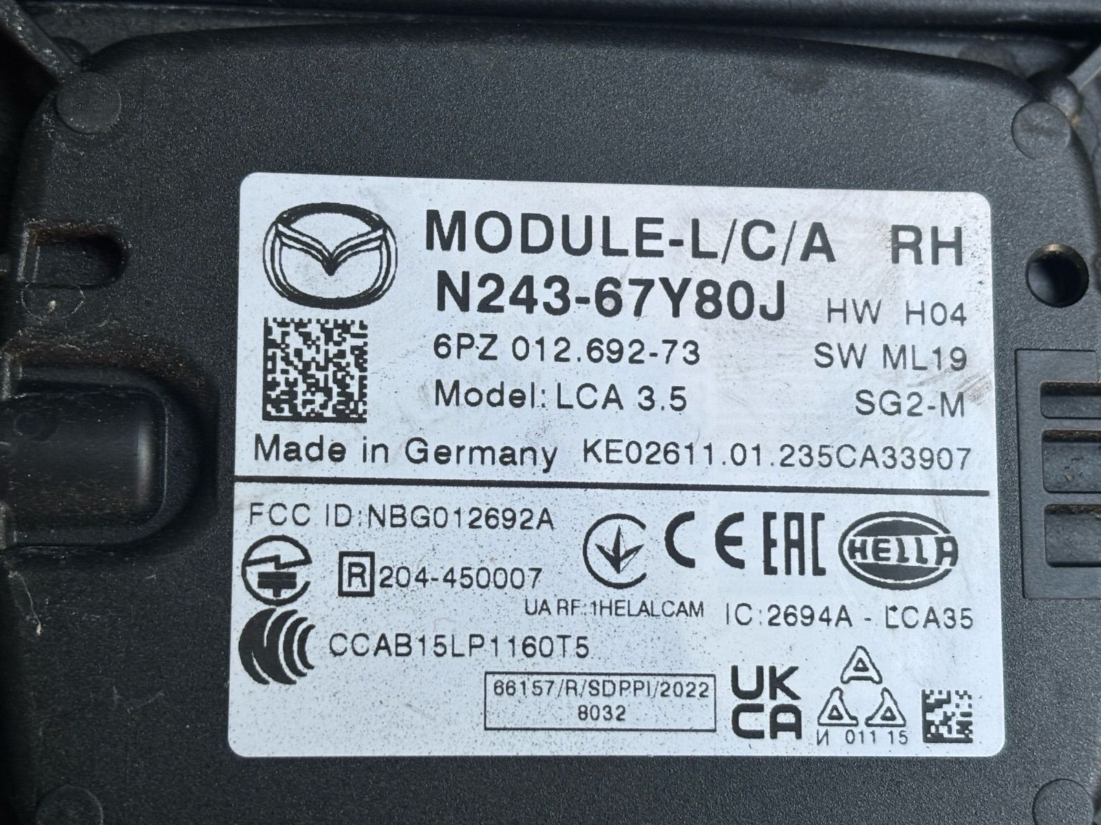 ロードスター(ND5RC)ブラインドスポットモニター センサー BSM ソナー 