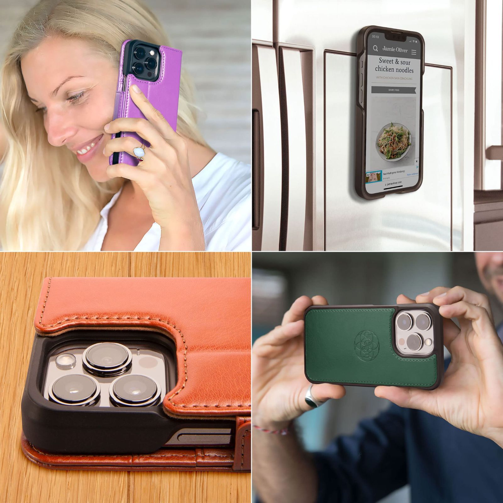 Dreem フィボナッチ Fibonacci 2イン1 財布型ケース Apple iPhone 14 Plus用 - ヴィーガンレザー製 マグネット着脱式 耐衝撃 携帯電話ケース RFIDカード保護機能 2通りに使えるフリップスタンド付き -