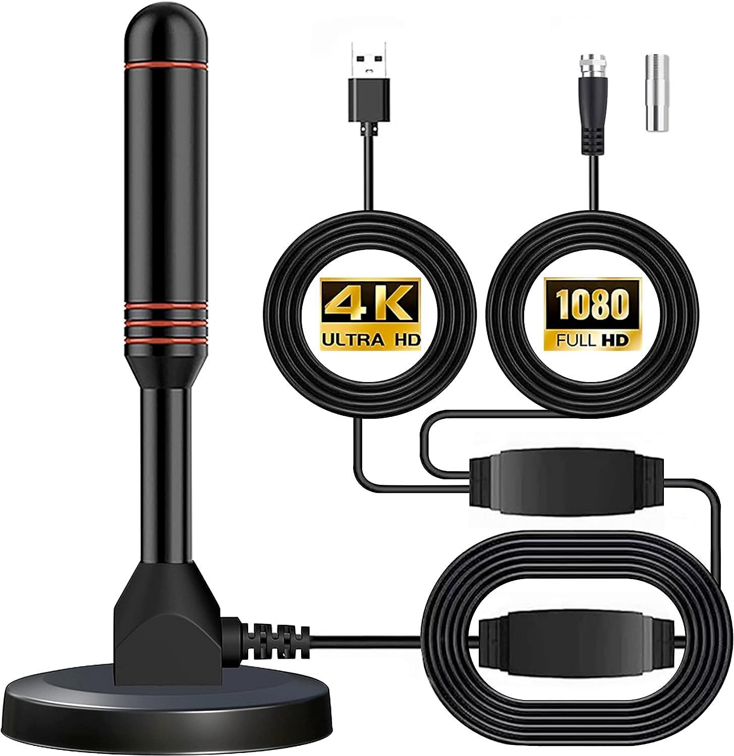 【特価商品】430KM 受信範囲 360度全方位受信 デジタル テレビアンテナ 高性能 高感度 設置簡単 TV USB式 薄型u0026小型軽量 車載 HD 磁力固定 ブースター内蔵 信号ブースター付き 室内アンテナ2023