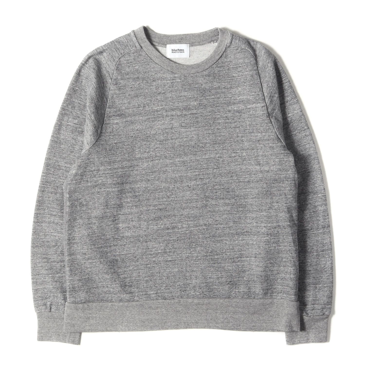 BLURHMS ブラームス スウェット サイズ:2 / フリーダムスリーブ スウェットシャツ (Freedom Sleeve Sweat Shirt) / ヘザーグレー / トップス トレーナー / 日本製【メンズ】