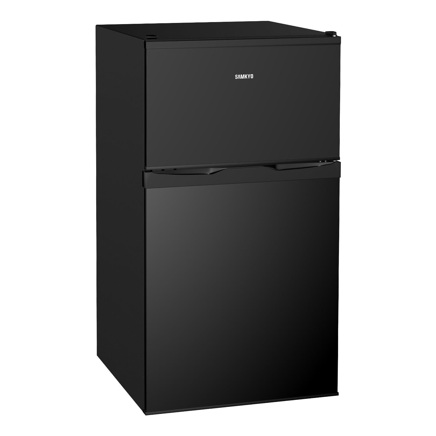 SAMKYO 冷蔵庫 一人暮らし 小型 95L 2ドア 家庭用 耐熱天板 右開き コンパクト 静音 GU90 ブラック