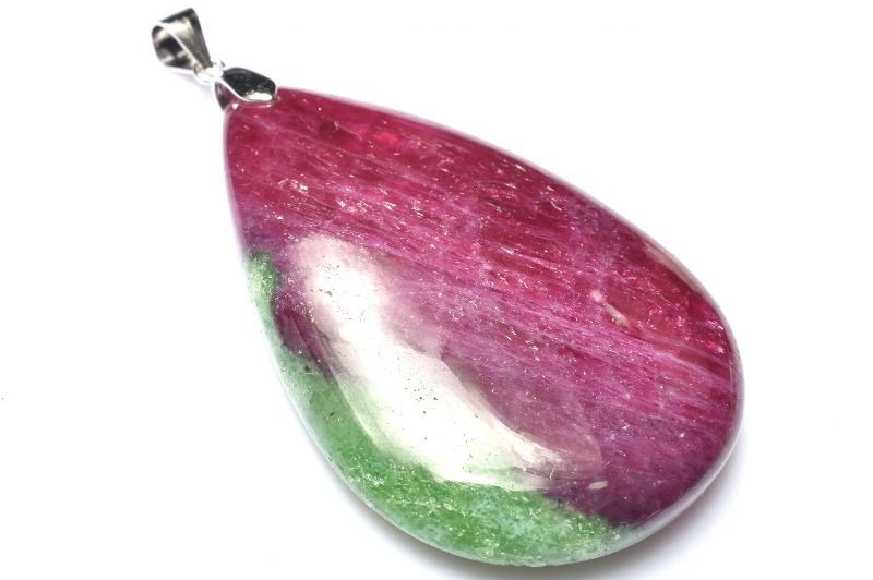 １点物 シルバー925 高品質 ルビーインゾイサイト 45x29mm ドロップ ペンダントトップ パワーストーン 天然石 _PC6319 NEXPOTALLINN_EU