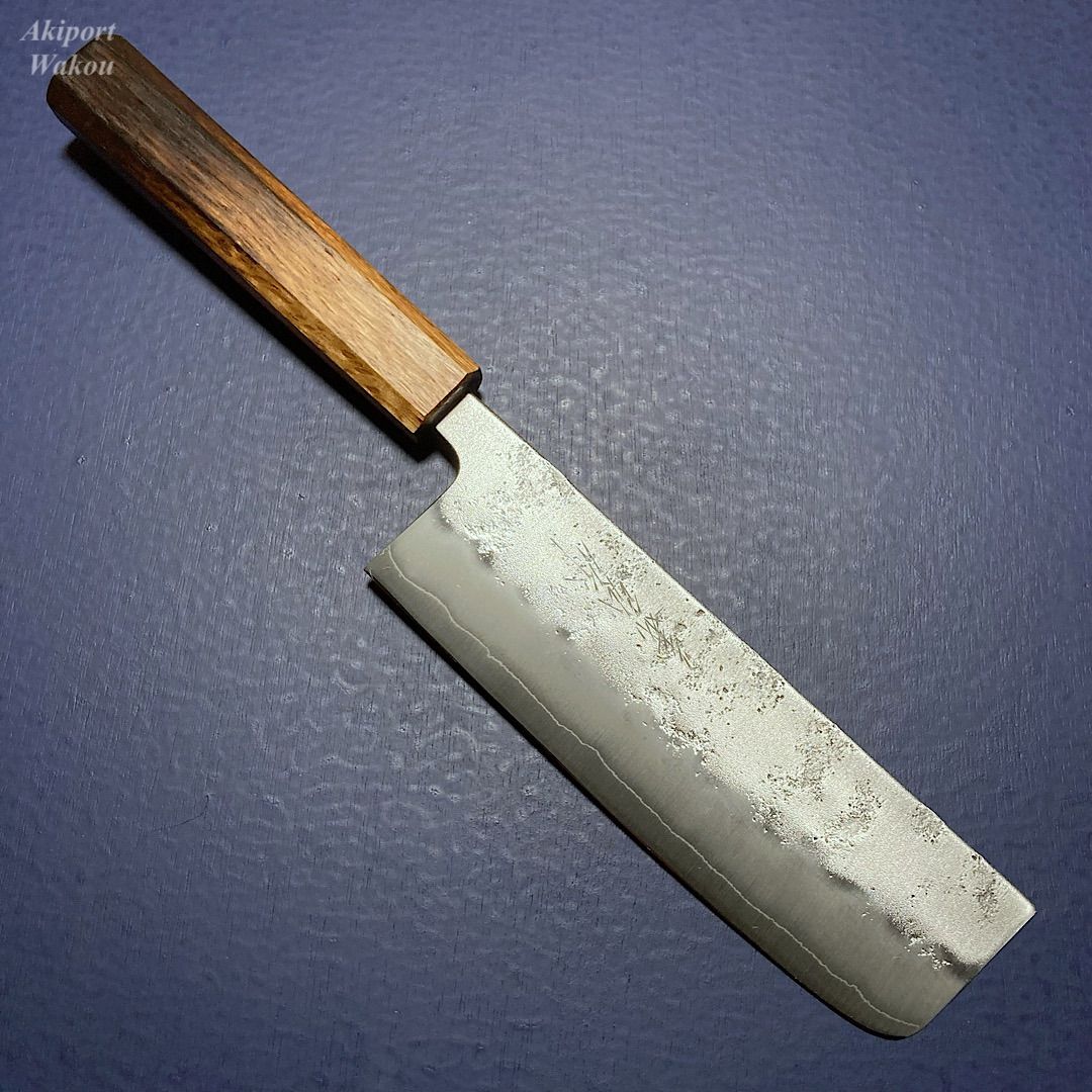 包丁 菜切包丁 165mm 義弘作 銀三鋼 銀紙三号 梨地仕上げ 樫漆