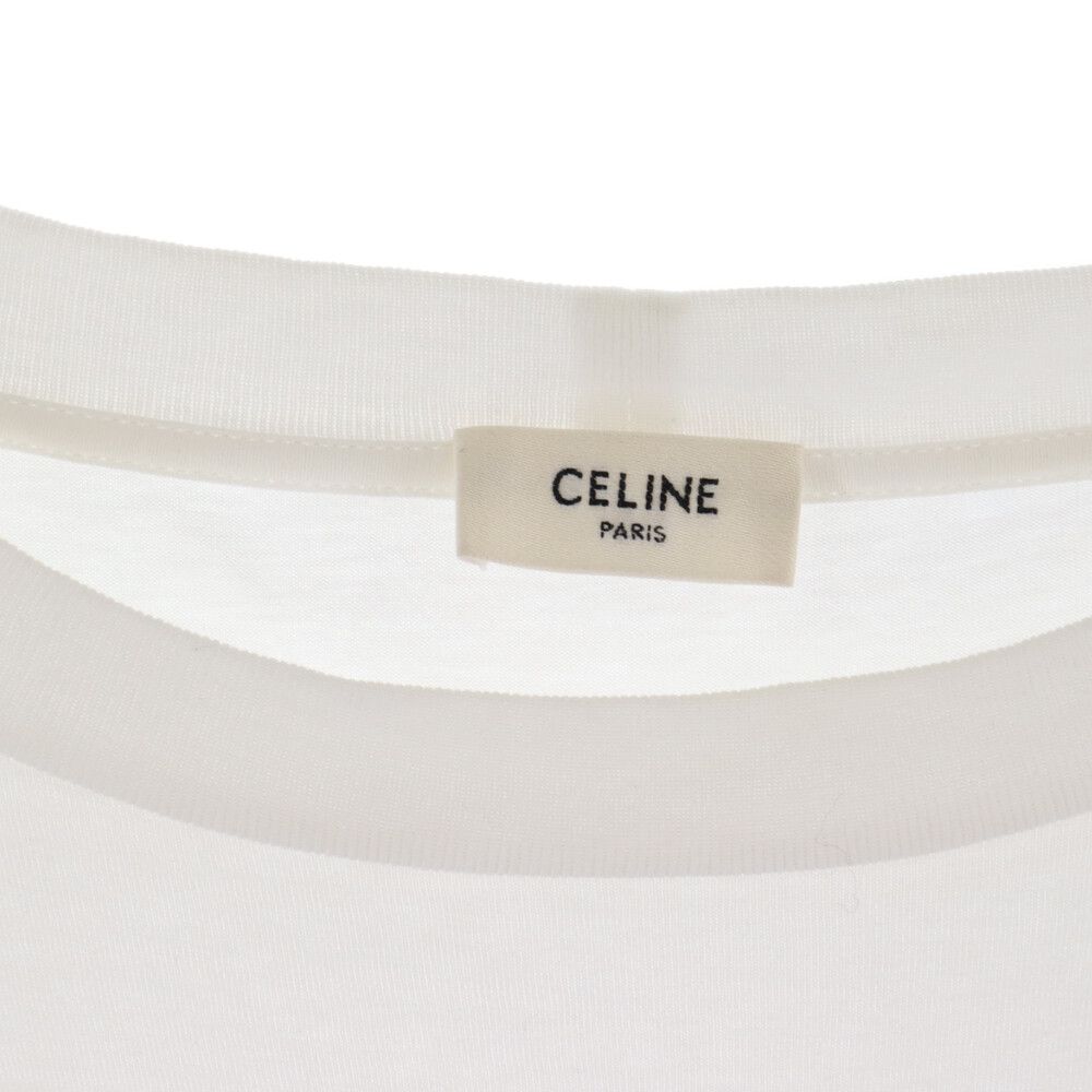 CELINE (セリーヌ) 22SS by Hedi Slimane×アンナ・ホフマン 2X02A671Q フロントプリントオーバーサイズ半袖Tシャツ  ホワイト