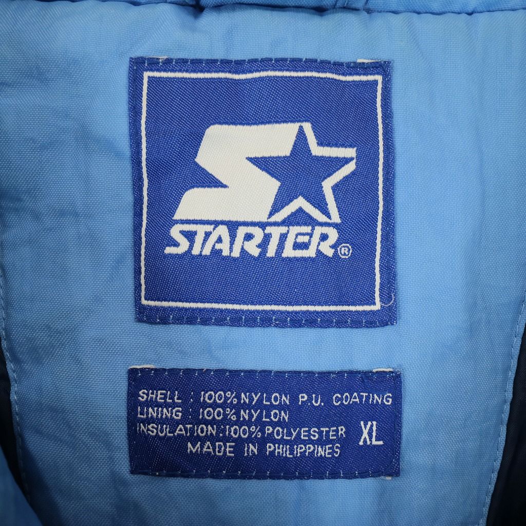 約60cm着丈90年代 STARTER スターター ノースカリフォルニア 中綿ナイロンジャケット 防寒  防風   カレッジ ブルー (メンズ XL)   N6727