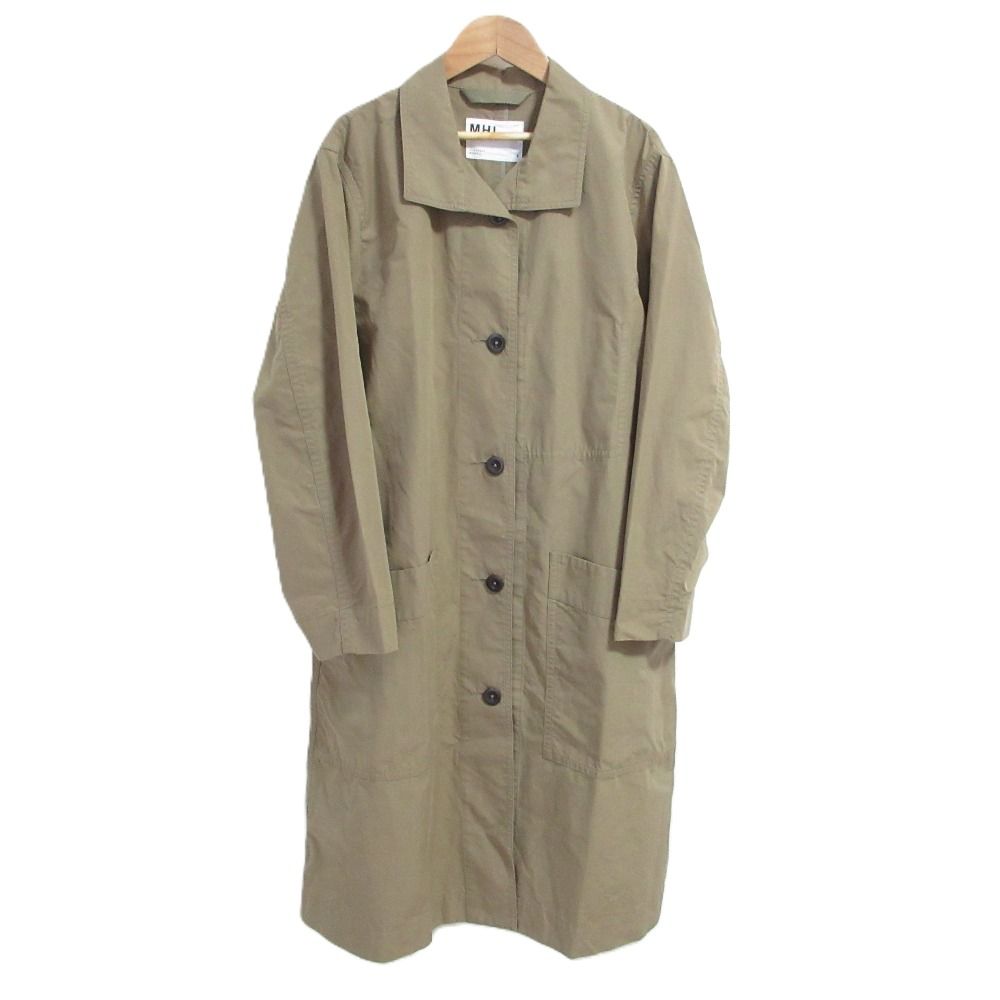 22SS MHL. Margaret Howell マーガレットハウエル PROOFED COTTON POPLIN スプリングコート サイズ2 カーキ レディース 古着