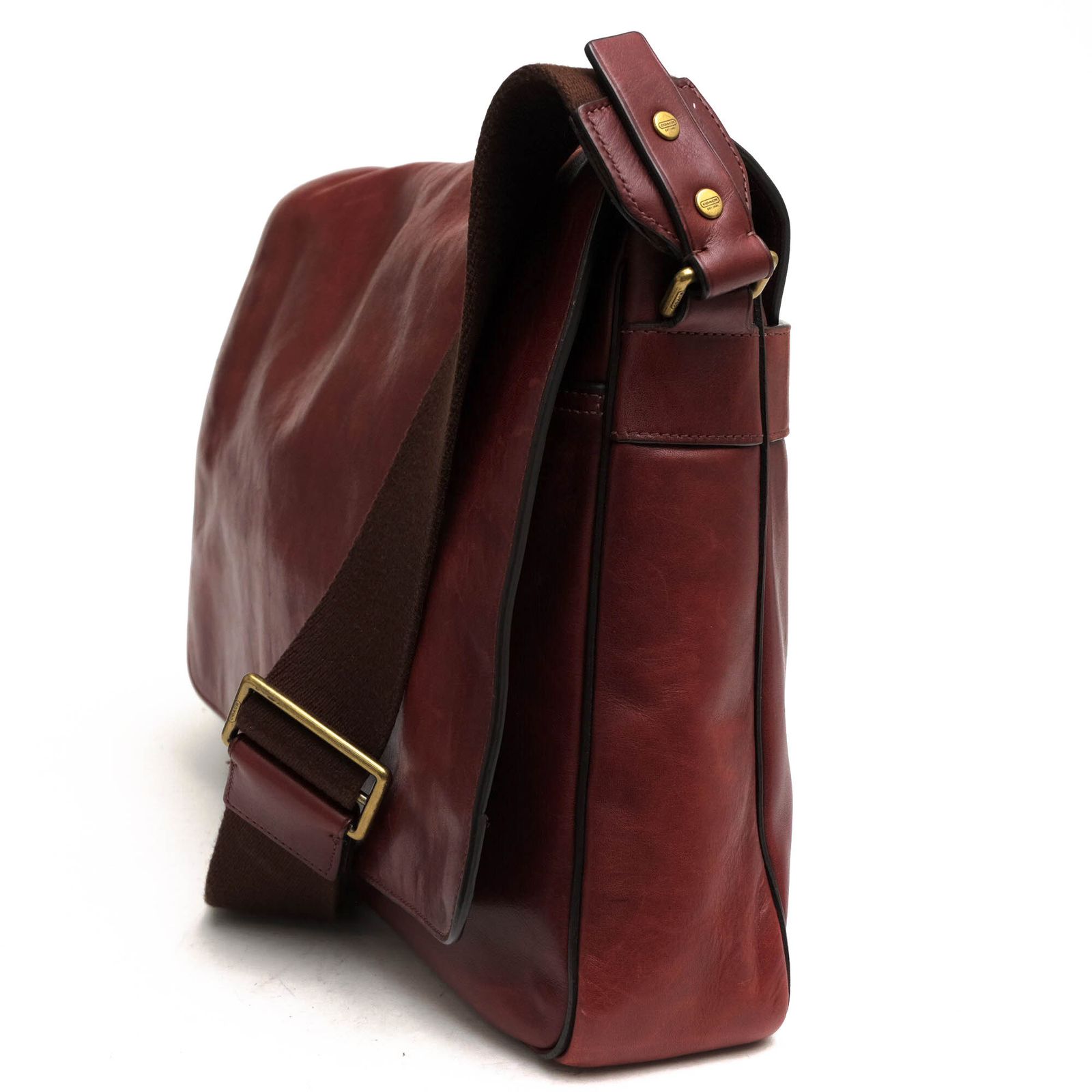コーチレザー メッセンジャーバッグ 赤茶 コーチ／COACH バッグ