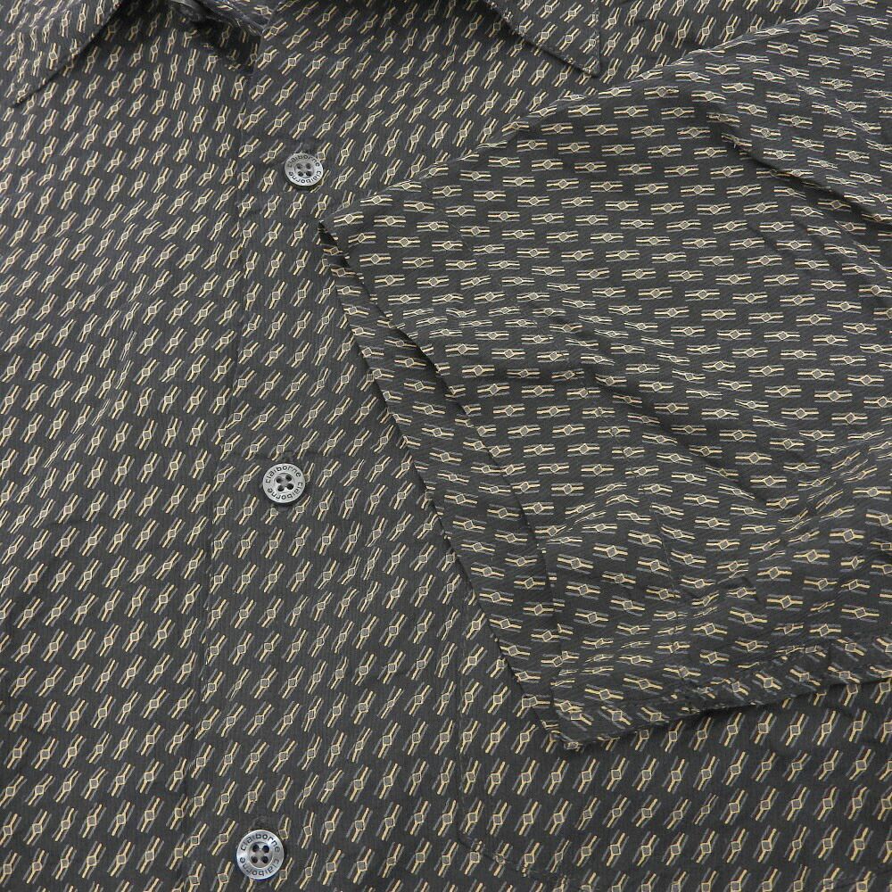 claiborne silk シルク100% 半袖 シャツ ブラック 黒 M de21fea5a707d70a75a4cde5b49008
