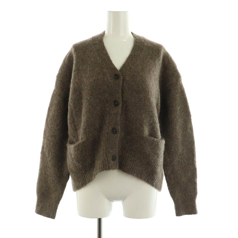 UMBERTO VALLATI アルパカ カーディガン ブラウン 古着 モヘア トップス