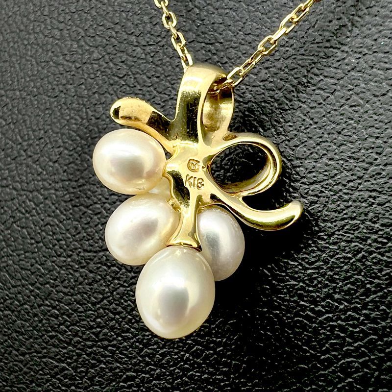 MIKIMOTO ミキモト パールネックレス K18YG グレープモチーフ 果物 ぶどう イエローゴールド アクセサリー 首飾り ネッ - メルカリ