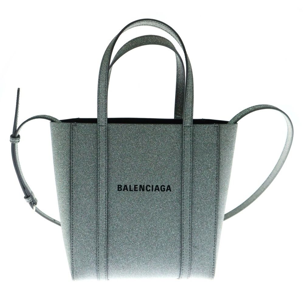 バレンシアガ エブリデイトート XXS シルバーグリッター ショルダー
