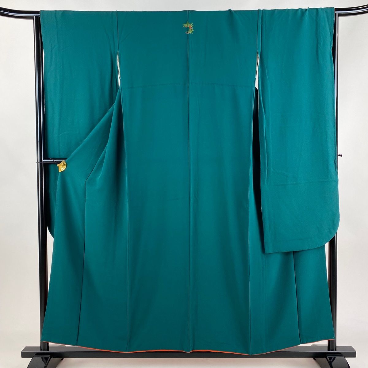 振袖 身丈153cm 裄丈64.5cm M 袷 緑 正絹 名品 一つ紋