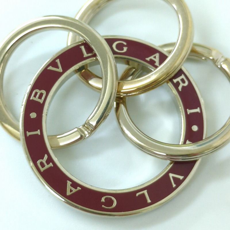 BVLGARI リング型キーホルダー ゴールド/ボルドー BVLGARI ブルガリ キーリング キーホルダー ゴールド ボルドー